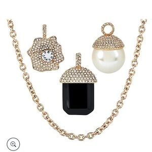 Isaac Mizrahi Long Three Charm Necklace NIB